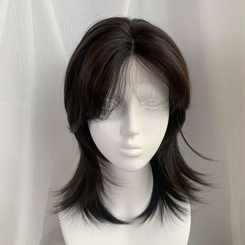 Lemailwig Blonde Brown Black Short Cool Front Lace Wig