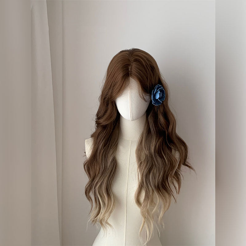 Lemailwig Brown Gradient Curly Front Lace Wig