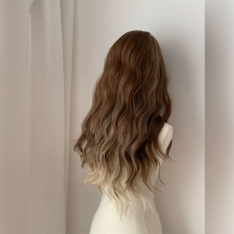 Lemailwig Brown Gradient Curly Front Lace Wig