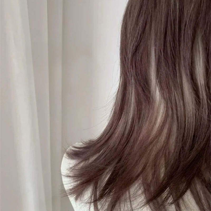 Lemailwig Brown Mix Gray Gradient Short Front Lace 38cm Wig