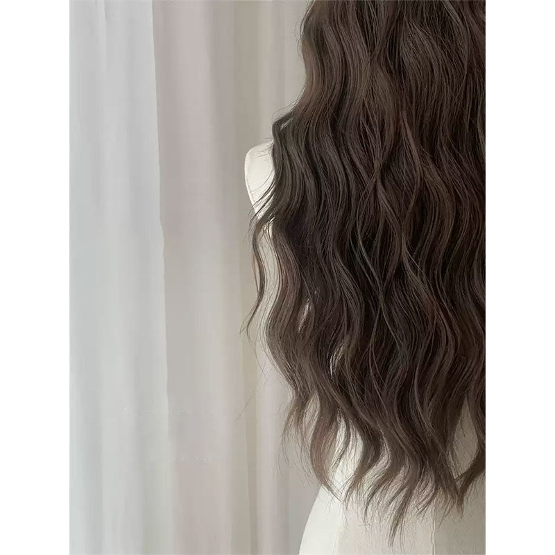 Lemailwig Deep Brown Long Curly Front Lace Wig