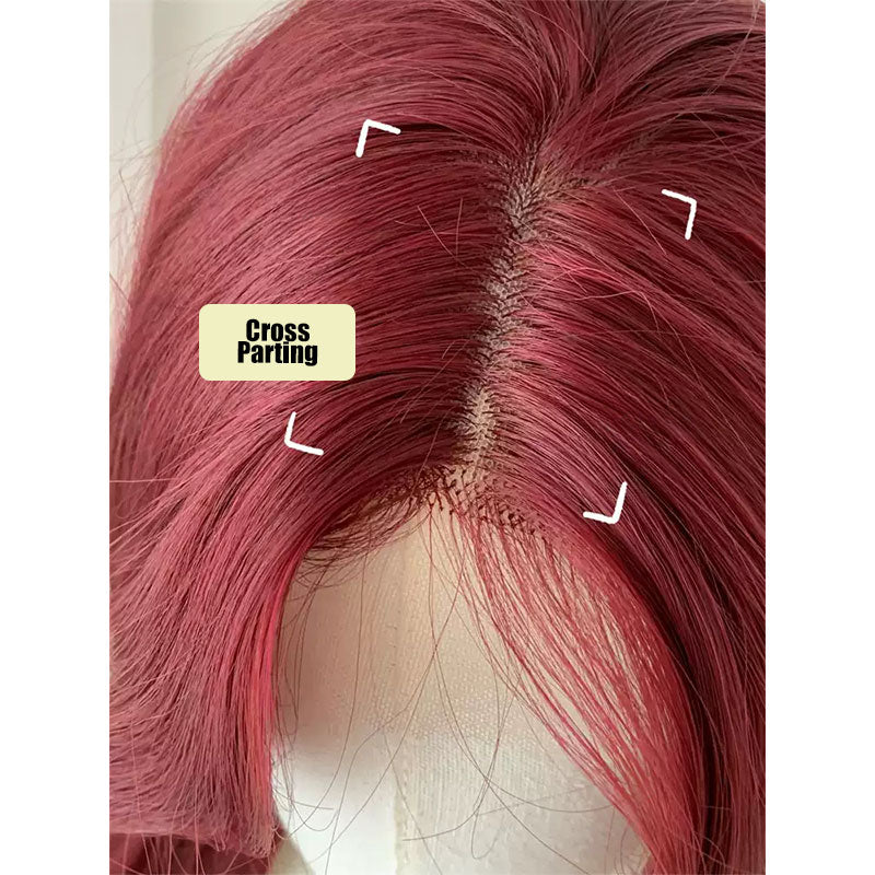 Lemailwig Deep Red Curly Front Lace Wigs