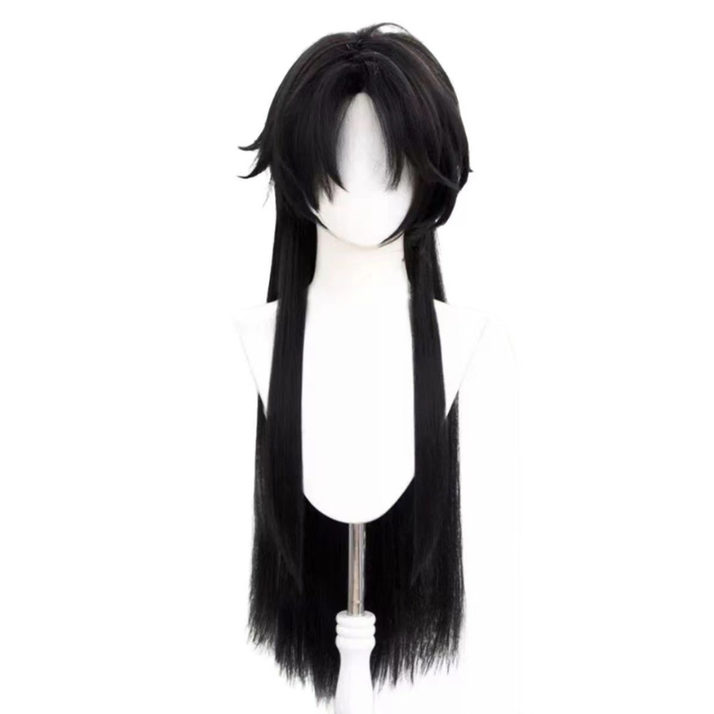 Lemailwig Genshin Impact Capitano Black Cosplay Wig