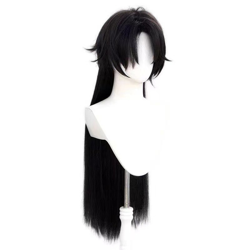 Lemailwig Genshin Impact Capitano Black Cosplay Wig