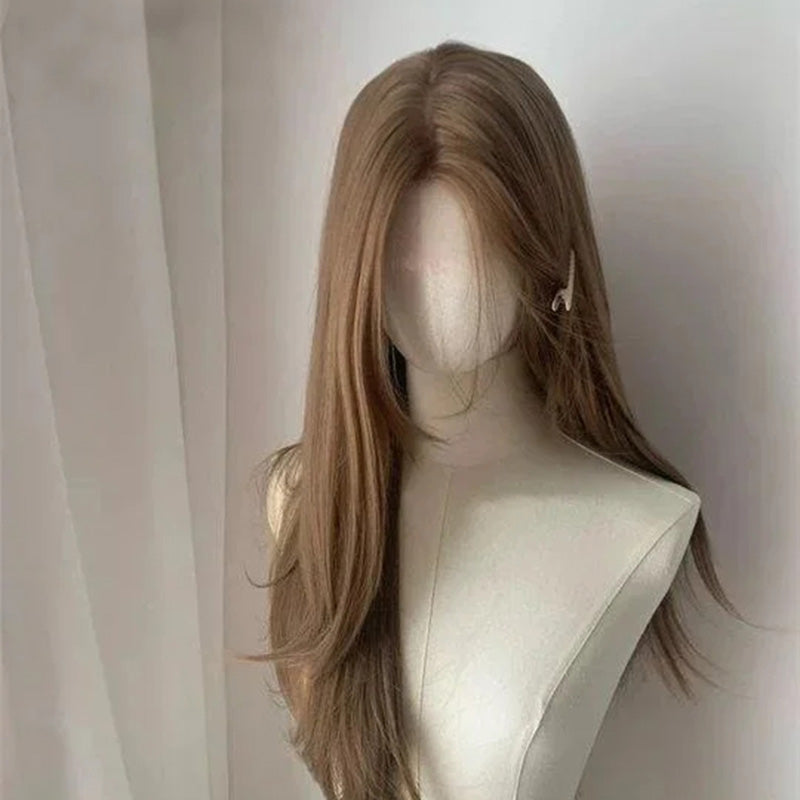 Lemailwig Gold Brown Straight Long Front Lace 55/70cm Wig