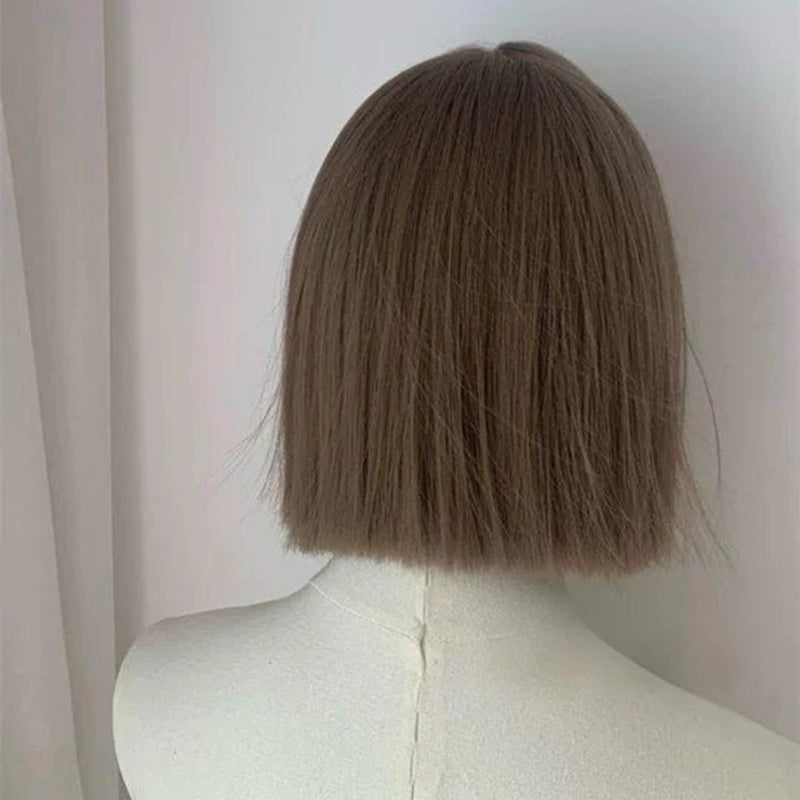 Lemailwig Gray Brown Short Front Lace 30cm Wig