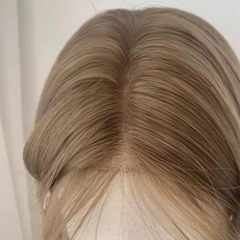 Lemailwig Gray Brown Short Front Lace 30cm Wig