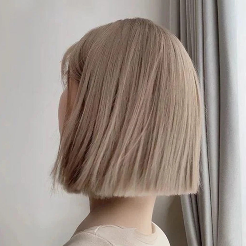 Lemailwig Gray Brown Short Front Lace 30cm Wig