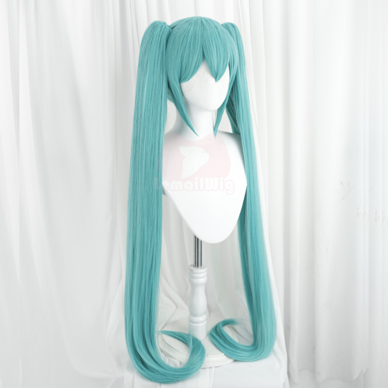 Lemailwig Green Double Ponytail Long Blue Cosplay Wigs