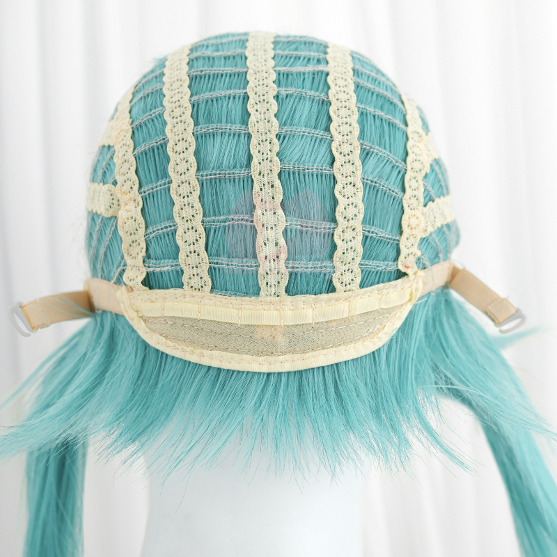 Lemailwig Green Double Ponytail Long Blue Cosplay Wigs