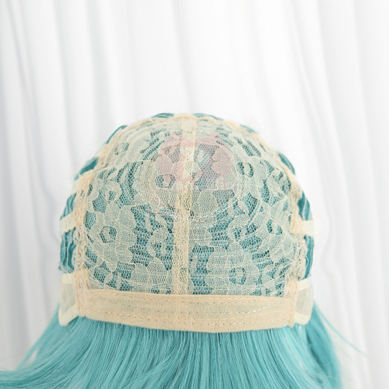 Lemailwig Green Double Ponytail Long Blue Cosplay Wigs