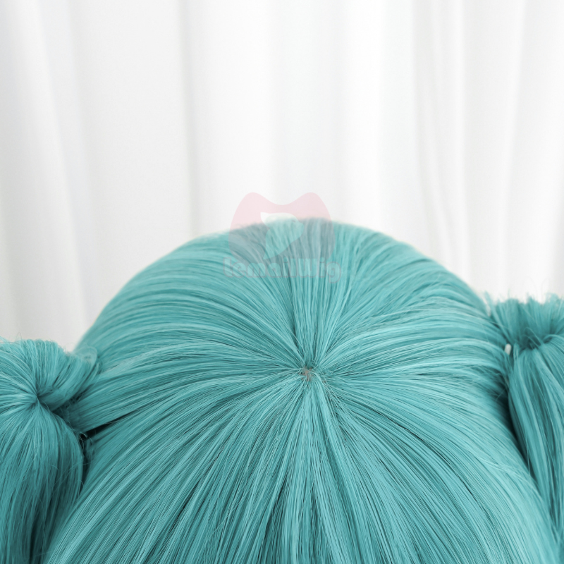 Lemailwig Green Double Ponytail Long Blue Cosplay Wigs