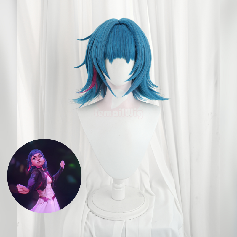 Lemailwig LOL Arcane Jinx Powder Short Cosplay Wig
