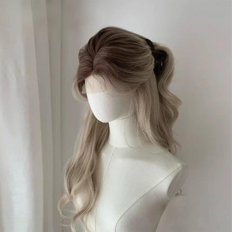 Lemailwig Light Brown Gradient Lace Front 55cm Long Wig