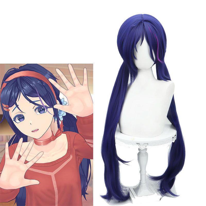 Lemailwig MiSide Mita Deep Blue Long Cosplay Wig
