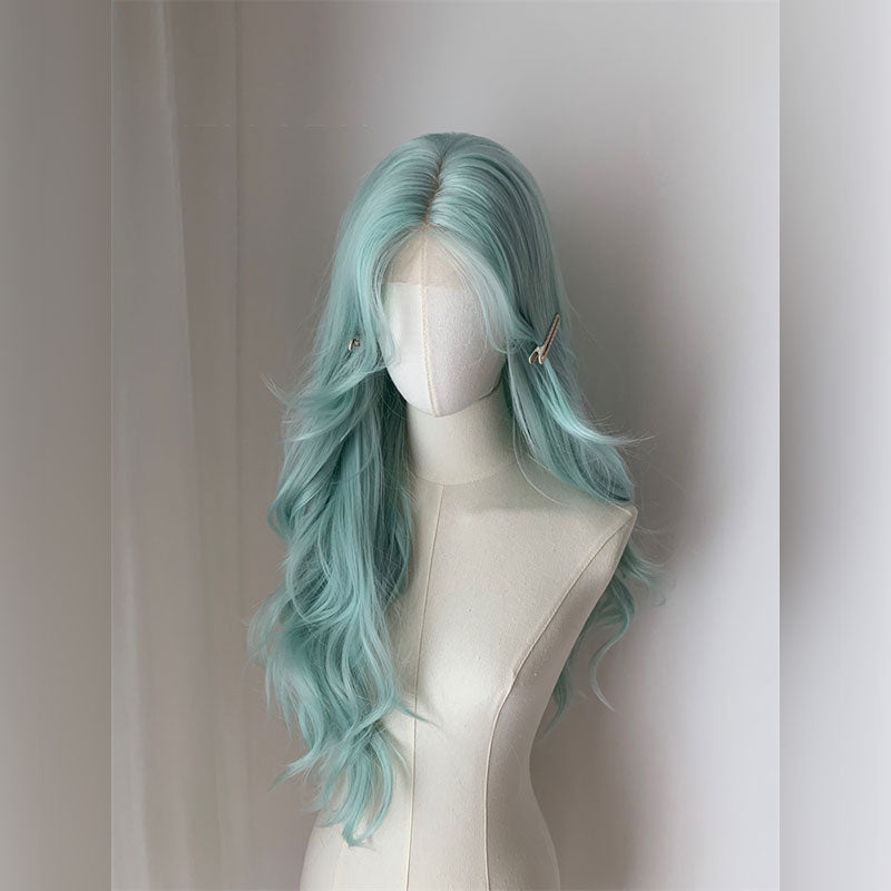 Lemailwig Mint Blue Straight Front Lace Wig