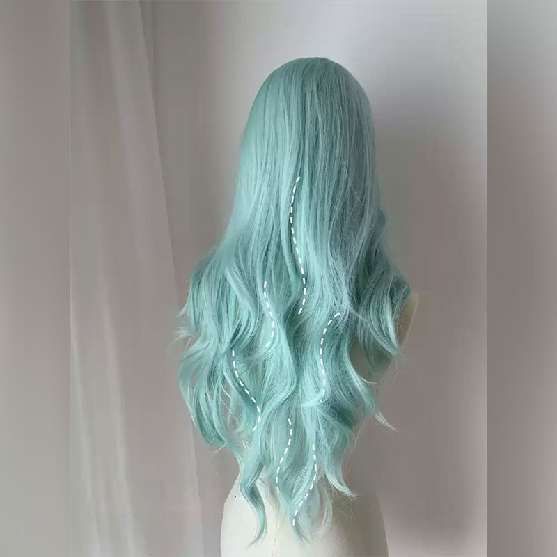 Lemailwig Mint Blue Straight Front Lace Wig