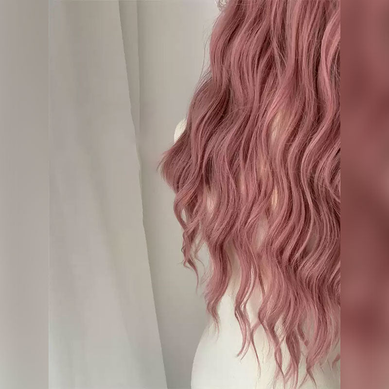 Lemailwig Misty Pink Curly Front Lace Wig