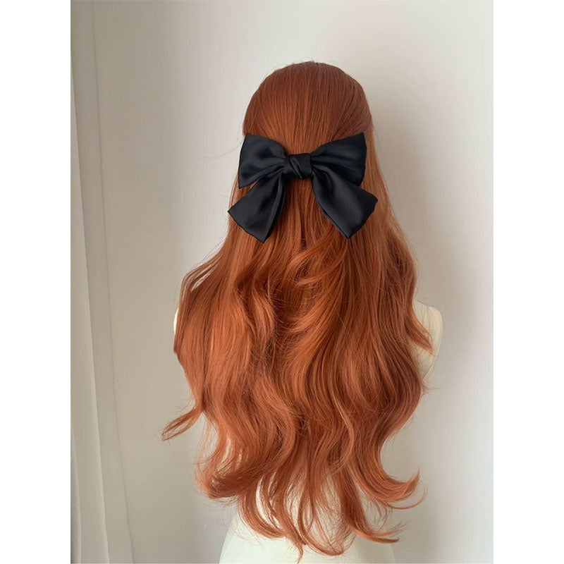 Lemailwig Orange Long Curly Front Lace Wig