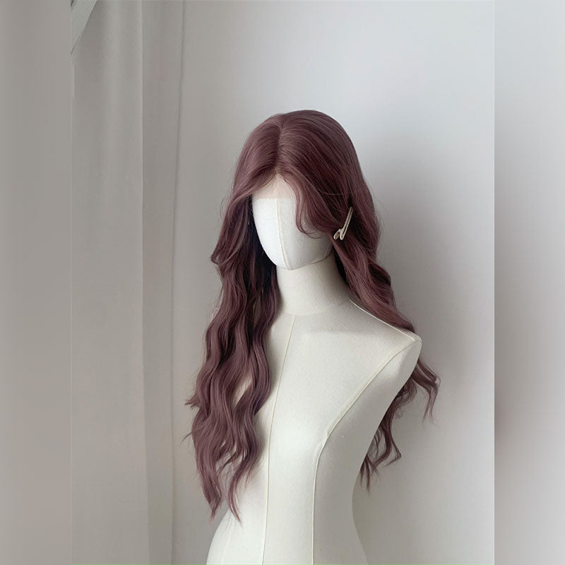 Lemailwig Raspberry Purple Curly Front Lace Wig