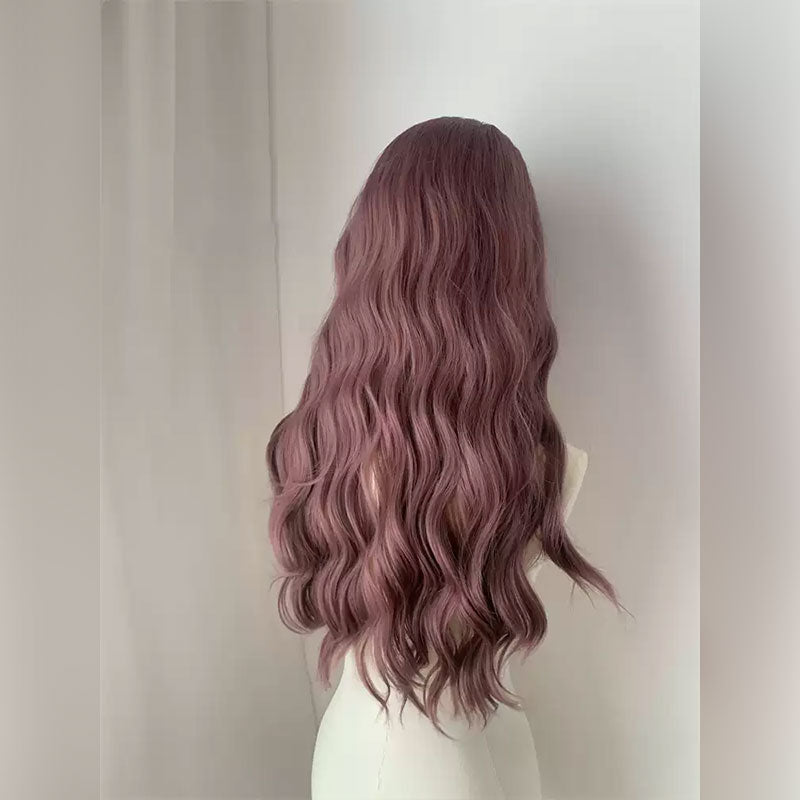 Lemailwig Raspberry Purple Curly Front Lace Wig