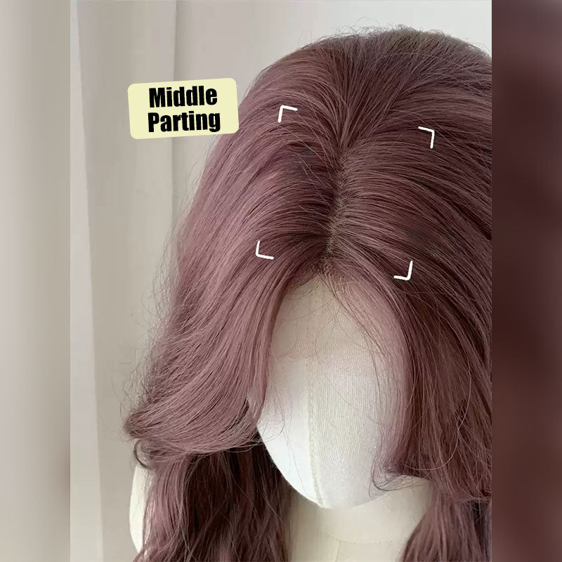 Lemailwig Raspberry Purple Curly Front Lace Wig