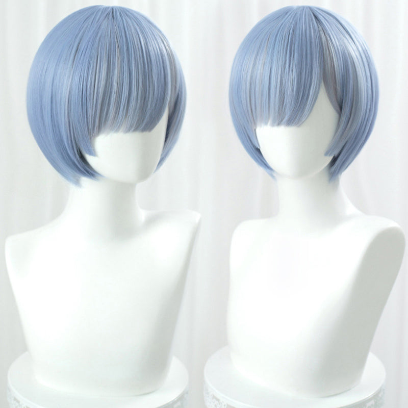Lemailwig Re Zero Rem Ram Blue Pink Short Cosplay Wigs