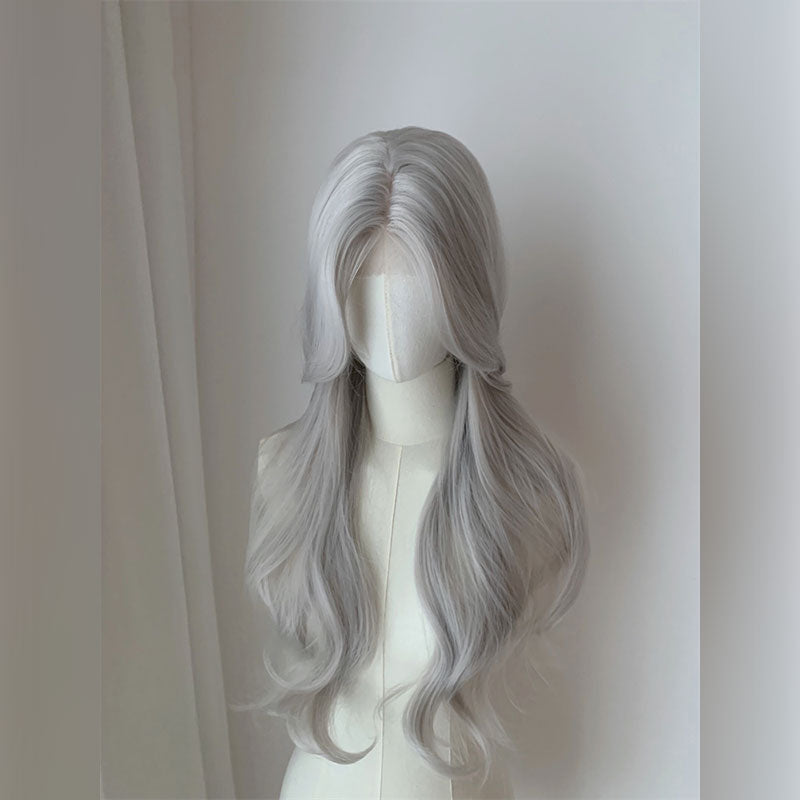 Lemailwig Silver Curly Front Lace Wig
