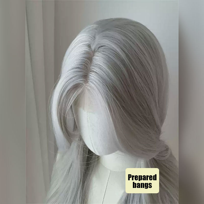 Lemailwig Silver Curly Front Lace Wig