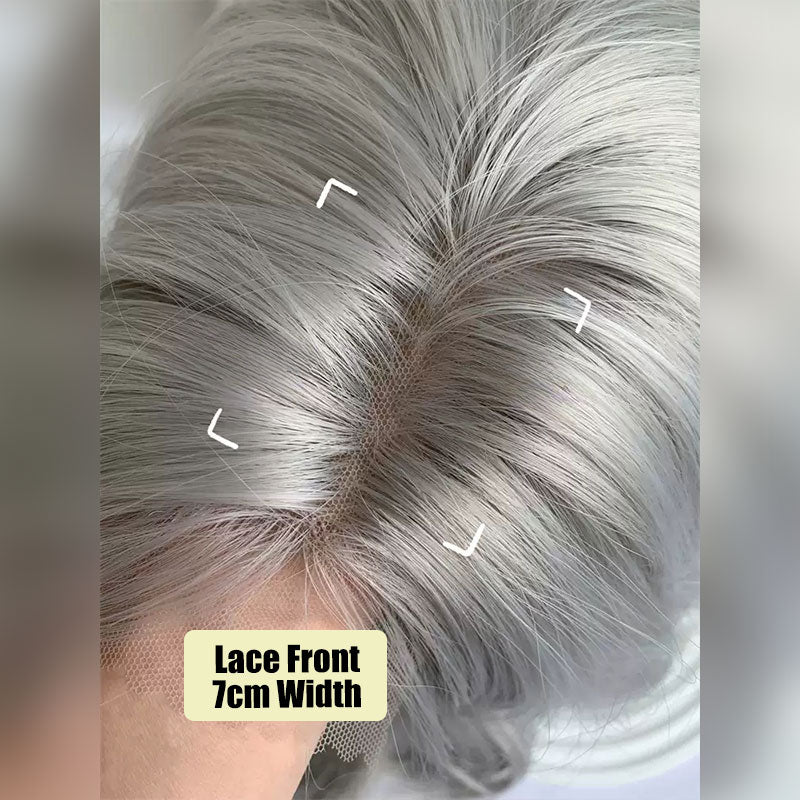 Lemailwig Silver Curly Front Lace Wig