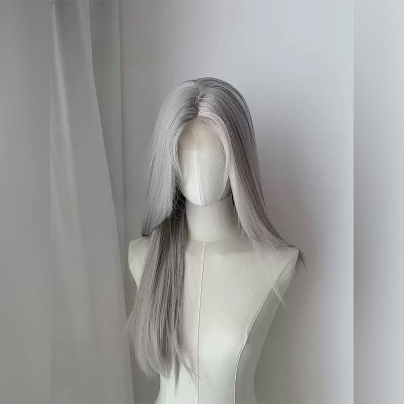 Lemailwig Silver Curly Front Lace Wig