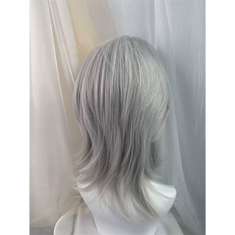 Lemailwig Sliver Grey White Cool Short Front Lace Wig