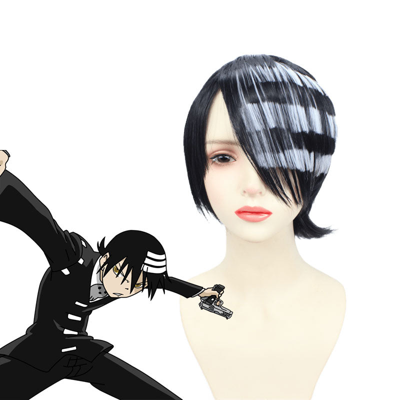 Lemailwig Soul Eater Death the Kid Cosplay Wig