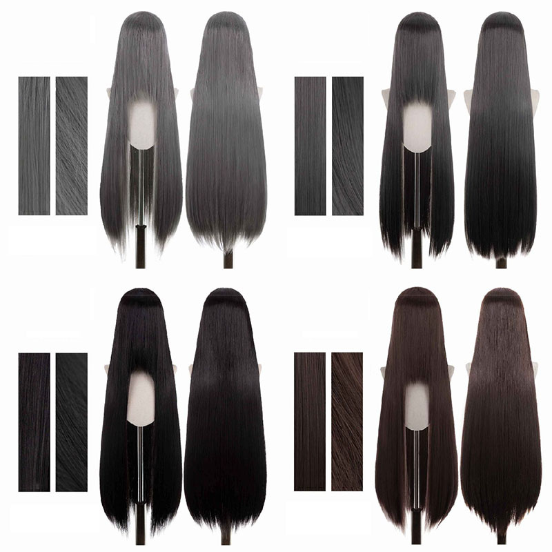 【More Volume】24 Colors Black Brown White Grey 100cm 32cm Basic Cosplay Wigs