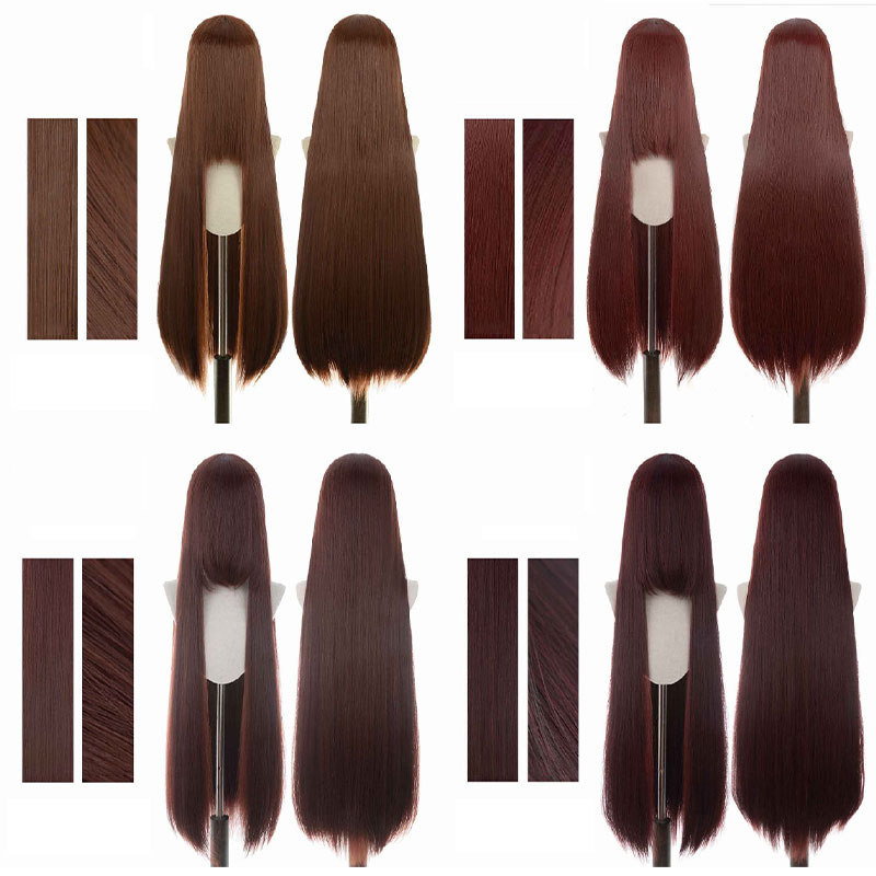 【More Volume】24 Colors Black Brown White Grey 100cm 32cm Basic Cosplay Wigs