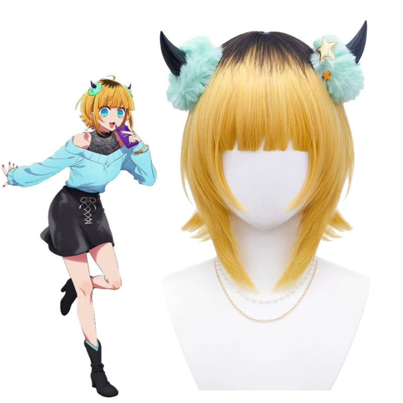 OshinoKoMemuChoBrownMixedBlondeCosplayWig_4