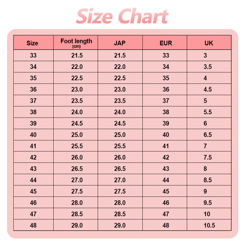 Size chart1.9