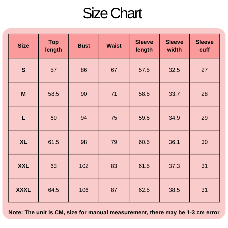 Size chart 125