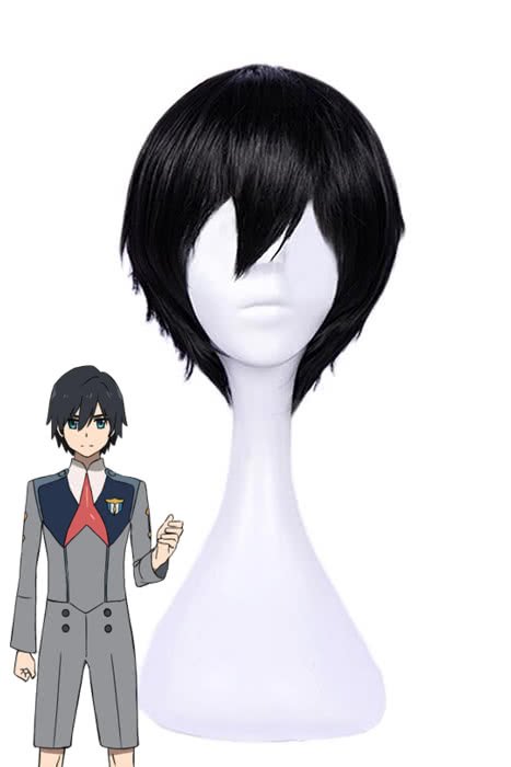 Anime DARLING in the FRANXX 016 Hiro Cosplay Wigs Black Short - lemailwigs