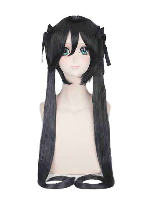 Anime K - ON! Azusa Nakano Long Straight Black Ponytails Cosplay Wig - lemailwigs
