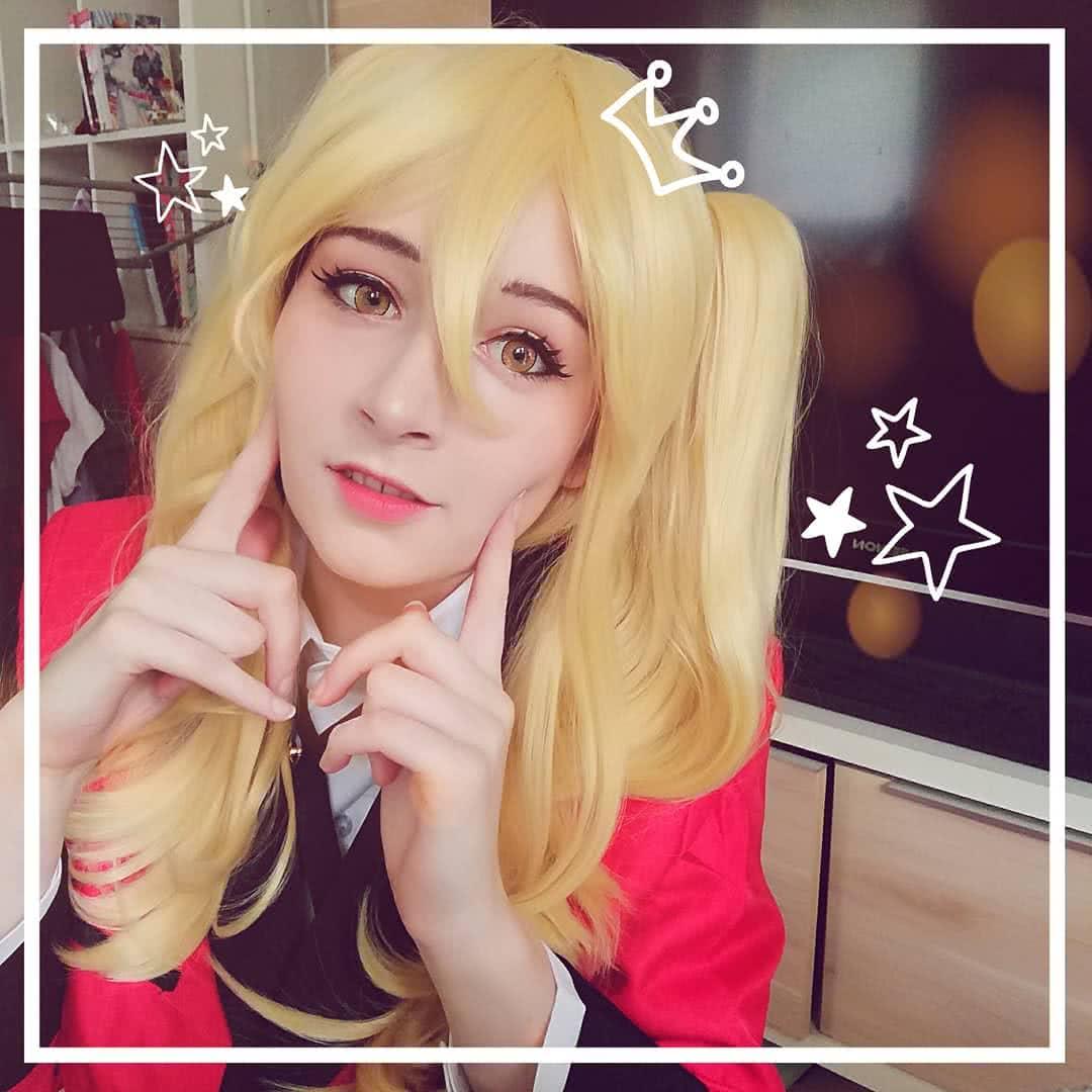 Anime Kakegurui Meari Saotome Cosplay Wigs Blonde JF311 - lemailwigs