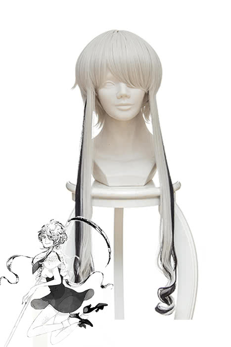 Anime Land of the Lustrous Ghost no Kuni Cosplay Wigs White and Black Long - lemailwigs