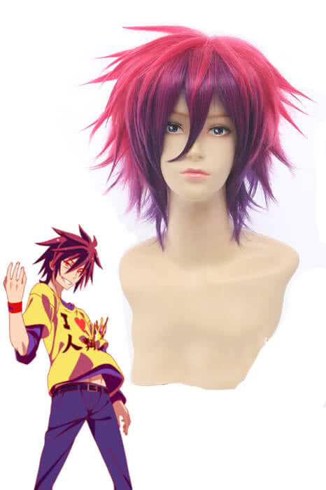 Anime No Game No Life Sora Purple Mixed Pink Cosplay Wig - lemailwigs