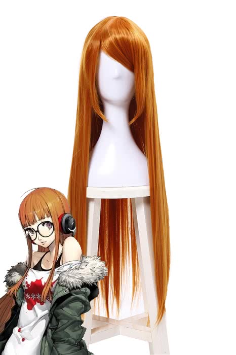 Anime Persona 5 Futaba Sakura 90cm Long Golden Straight Cosplay Wigs - lemailwigs