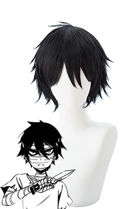 Anime Satsuriku no Tenshi Zack Cosplay Wigs Angels Of Death Short Black - lemailwigs