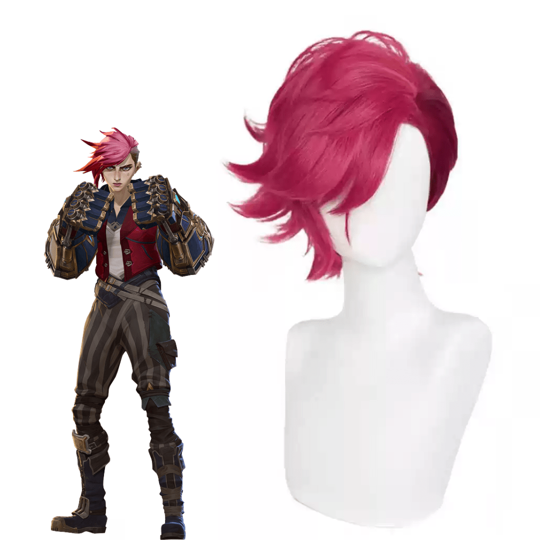 Arcane Vi Red League of Legends Cosplay Wig - lemailwigs