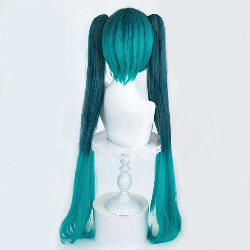 Calne Ca Hatsune Miku Green Black Cosplay Wig - lemailwigs
