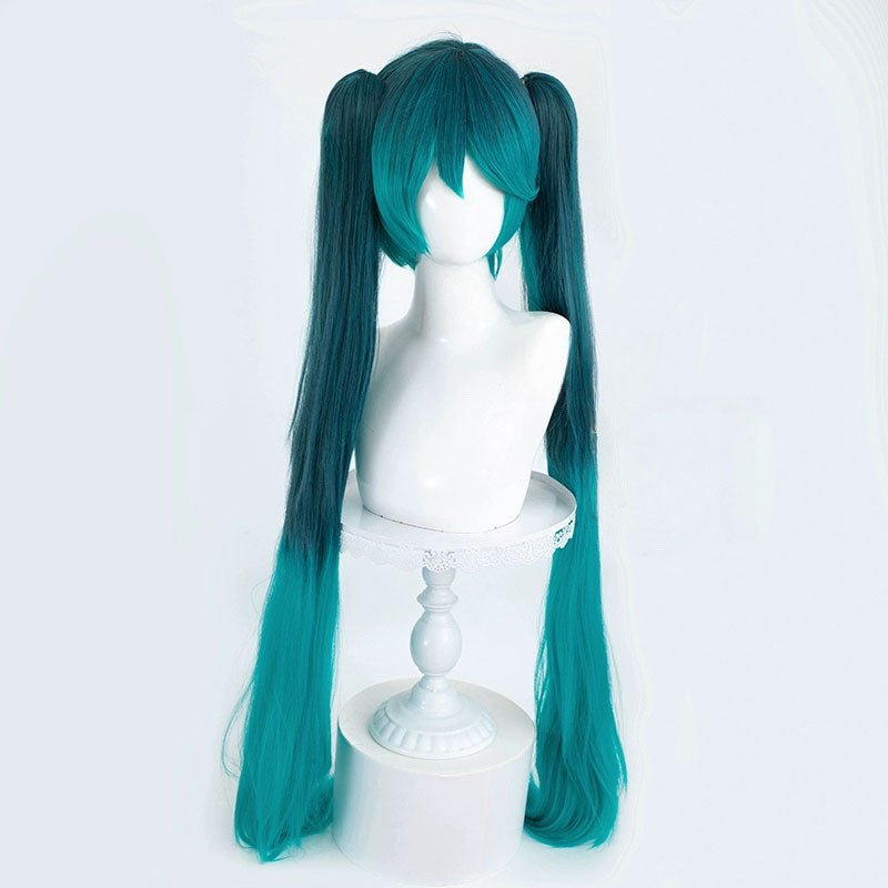 Calne Ca Hatsune Miku Green Black Cosplay Wig - lemailwigs