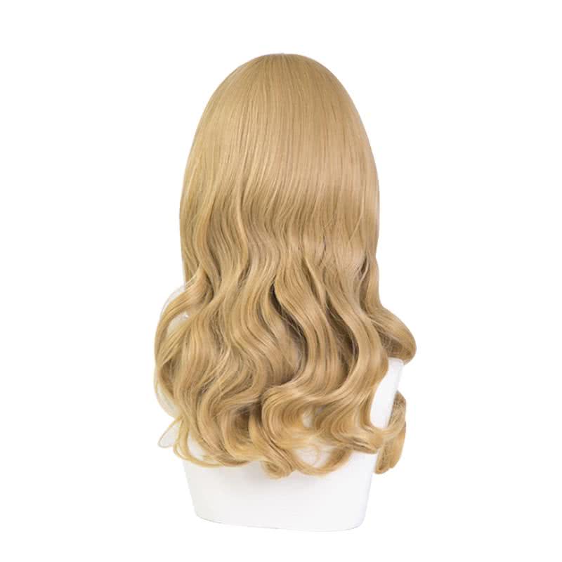 CAROLE & TUESDAY Tuesday Long Curly Blonde Cosplay Wigs with Flat Bangs - lemailwigs