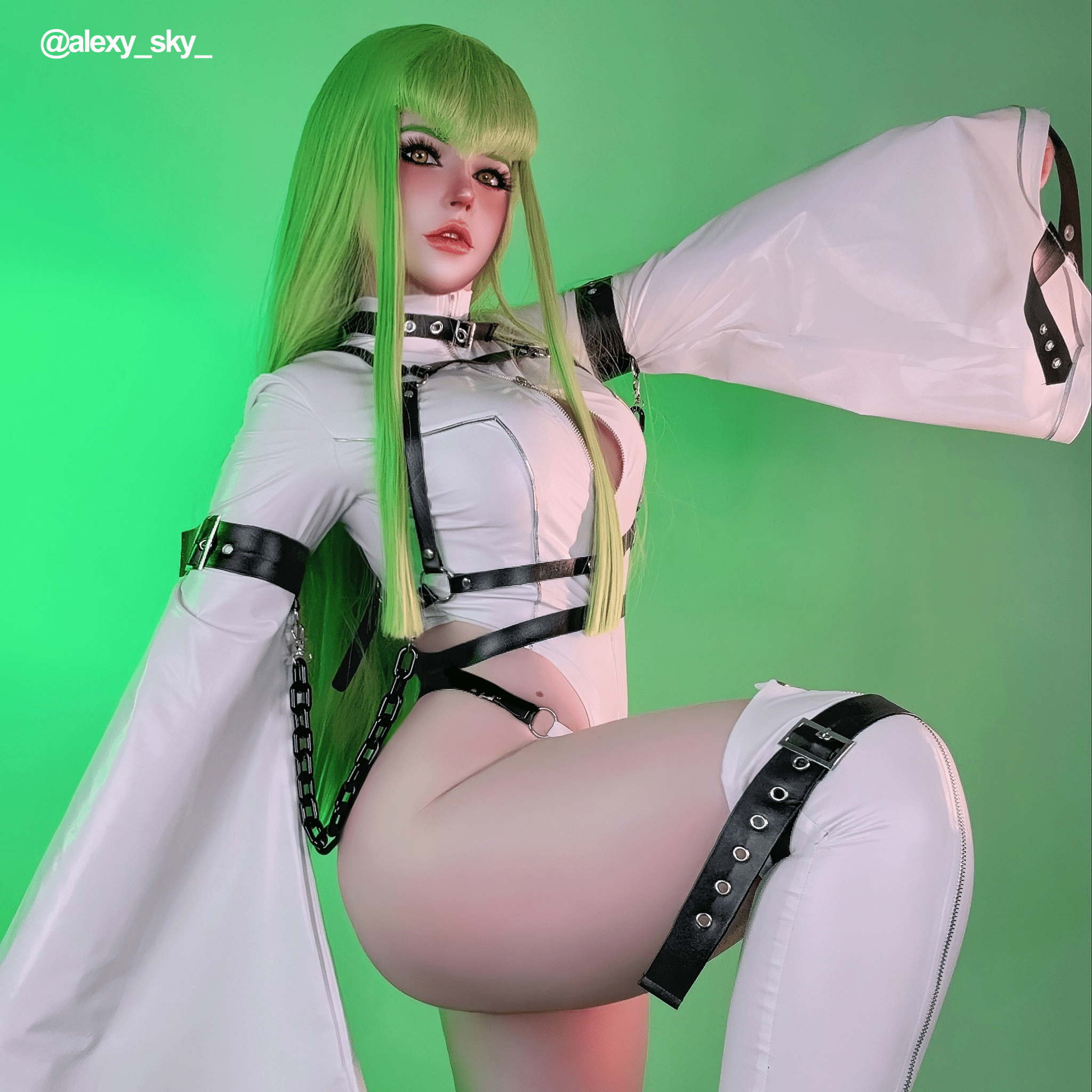 Code Geass C.C. Long Light Green Cosplay Wig - lemailwigs